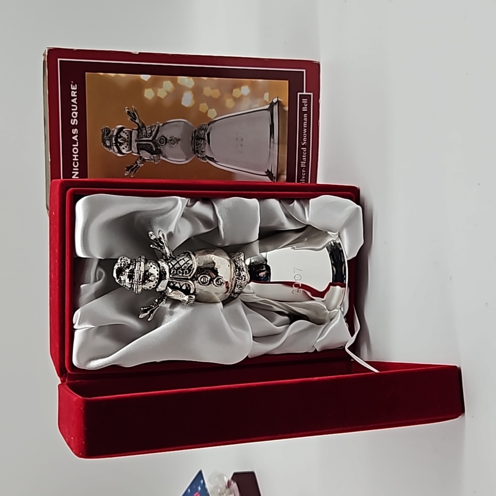 Silver plated snowman bell
